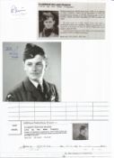 WW2 BOB fighter pilot Clarence Francis 74 sqn signed photo and signature piece with biography