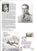 WW2 BOB fighter pilot Broadhurst, Harry 1 sqn signed bomber cover with biography details fixed to A4