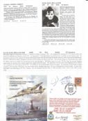 WW2 BOB fighter pilot David Bell-Salter 253 sqn, George Hebron 235 sqn signed bomber cover with