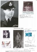WW2 BOB fighter pilots multiple signed cover with biography details fixed to A4 page. Leopold Heimes
