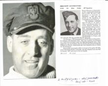 WW2 BOB fighter pilot Kustrzynski, Zbigniew 607 sqn signature piece with biography details fixed