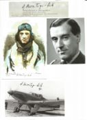 WW2 BOB fighter pilot A Montague-smith 264 sqnsignature piece and signed photo with biography