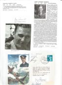 WW2 BOB fighter pilot Emanuel Lyons 65 sqn, James Thomson 245 sqn signature piece and signed cover