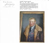 WW2 BOB fighter pilot Maurice Whinney 3 sqn signature piece with biography details fixed to A4 page.
