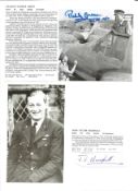 WW2 BOB fighter pilot John Marshall 232 sqn, Charles Green 421 sqn signature piece and photo with