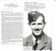 WW2 BOB fighter pilot Whitehead, Robert 151 sqn signature piece with biography details fixed to A4