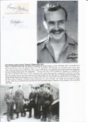 WW2 BOB fighter pilot Thomas Elsdon 72 sqn 2 signature pieces with biography details fixed to A4