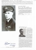 WW2 BOB fighter pilot Walter Evans 85 sqn signature piece with biography details fixed to A4 page.