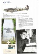 WW2 BOB fighter pilot Vybiral, Tomas 312 sqn 2 signature pieces with biography details fixed to A4