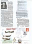 WW2 BOB fighter pilots Reginald Gosling 266 sqn, Kenwyn Sutton 264 sqn signed BBMF cover with