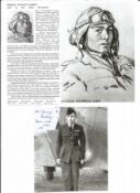 WW2 BOB fighter pilot George Darley 609 sqn signed note and signed photo with biography details