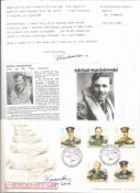 WW2 BOB fighter pilot Foster, Robert 605 sqn signature piece with biography details fixed to A4