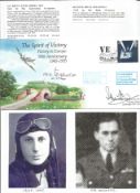 WW2 BOB fighter pilot Ian Hay 611 sqn, Kenneth Hollowell 25 sqn signed 50th ann VE day cover with