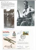 WW2 BOB fighter pilot David de Brassey Clark, C Sauders 92 sqn signature pieces fixed to 92 sqn