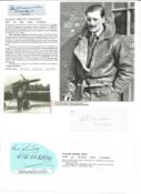 WW2 BOB fighter pilots Maurice Mounsdon 56 sqn, Walter Mott 141 sqn signature pieces with
