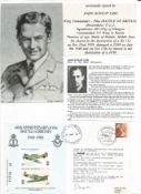 WW2 BOB fighter pilot John Dunlop Urie 602 sqn signed 40th ann BOB cover with biography details