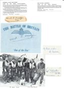 WW2 BOB fighter pilots Derrick Deuntzer 79 sqn, Roy Goodwin 64 sqn signature pieces with biography