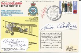 WW2 BOB fighter pilot Michael Croskell 213 sqn, James Henderson 257 sqn signature pieces on cover