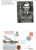 WW2 BOB fighter pilot Robert Sargent 219 sqn signed BOB cover with biography details fixed to A4