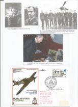 WW2 BOB fighter pilot Charles Olive 65 sqn signed with biography details fixed to A4 page. WW2 RAF