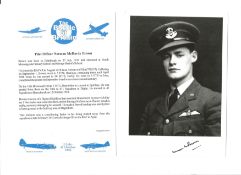WW2 BOB fighter Norman Brown 611 sqn signed photo with biography details fixed to A4 page. WW2 RAF