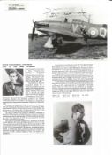 WW2 BOB fighter pilot Peter Townsend 85 sqn signed photo with biography details fixed to A4 page.