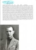 WW2 BOB fighter pilot Charles Cook 66 sqn signature piece with biography details fixed to A4 page.