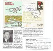 WW2 BOB fighter pilot Walter Fenton 604 sqn signed RAF cover with biography details fixed to A4