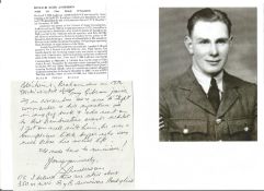 WW2 BOB fighter pilot Donald Anderson 29 sqn hand written letter with good content with biography