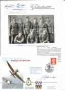 WW2 BOB fighter pilot Aubrey Spiers 236 sqn, James Gadd 611 sqn signature piece and cover with