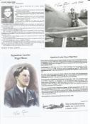 WW2 BOB fighter pilot Stuart Rose 602 sqn signed photo with biography details fixed to A4 page.