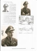 WW2 BOB fighter pilot George Welford 607 sqn signed photo with biography details fixed to A4 page.