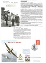 WW2 BOB fighter pilot Brian Patterson 804 sqn signature piece, Eric Adams 236 sqn signed BOB cover