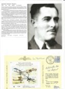 WW2 BOB fighter pilot Arthur Wickes 141 sqn signed RAF cover with biography details fixed to A4