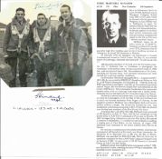 WW2 BOB fighter pilot Edric McHardy 248 sqn signed photo and signature piece with biography