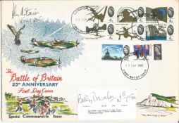 WW2 BOB fighter pilots John Storie 615 sqn, Billy Drake signed 1965 BOB FDC, London WC postmark with