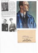 WW2 BOB fighter pilot Athol Forbes 303 sqn signature piece with biography details fixed to A4