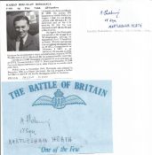 WW2 BOB fighter pilot M Chelmecki 17 sqn signature piece with biography details fixed to A4 page.