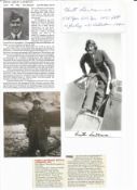 WW2 BOB fighter pilot Keith Lawrence 234 sqn signature piece with biography details fixed to A4