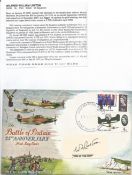 WW2 BOB fighter pilot Wilfred Loxton signature piece fixed to 1965 BOB FDC with biography details
