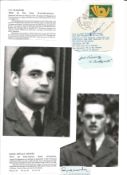 WW2 BOB fighter pilots Jan Budzinski 145 sqn, David Hendry 219 sqn signature piece with biography