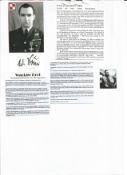 WW2 BOB fighter pilot Waclav Krol 302 sqn signature piece with biography details fixed to A4 page.