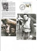 WW2 BOB fighter pilot Marian Duryasz 213 sqn signature piece with biography details fixed to A4