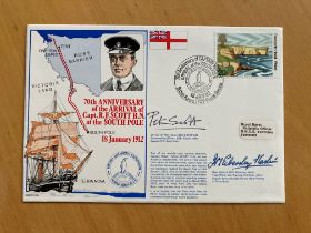 Lt Cdr Peter Scott DSC, Admiral Maslin signed 70th ann Scott Arrival at South Pole Navy cover. Sir