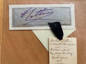 Pioneer French Aviator Pilot Hubert Latham small 3 x 1 inch signature piece. Arthur Charles Hubert
