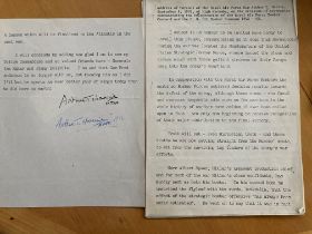 WW2 Arthur Harris signed 10 page copy of his very detailed speech 1976 commemorating the close
