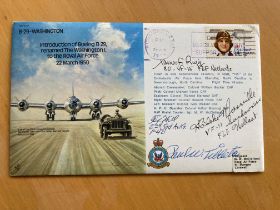 Paul Tibbets WW2 Atom Bomb pilot multiple signed B29 Washington bomber cover. Also signed by US