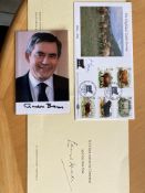 Prime Minsters collection. Edward Heath signed Christmas Card, Gordon Brown signed photo which has
