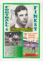 Lawrie Reilly signed 10x8 inch Football's finest colour montage photo. Good condition. All