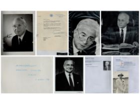 Collection of Variety 4 x Black and White Photos signed signatures include Lee Iacocca was an